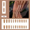 Uñas postizas 24pcsbox Cubierta completa Falso Bailarina larga Mitad Puntas de uñas acrílicas francesas Presione sobre herramientas de belleza de manicura profesional 2091152