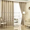 Curtain & Drapes Beige Fabric Curtains Living Room Decoration Embroidered Reed High Shading Window Bedroom Blackout