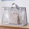 Aufbewahrungstaschen Transparente staubdichte Tasche Organizer Hängende Handtaschenabdeckung mit Reißverschluss Luxuskleidung Staub