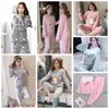 Kvinnors pyjamas höst och vinter pyjamas Set Kvinnor Långärmad Sleeve Långkläder Flannell Varm Lovely Top + Byxor Pyjamas Kvinna Pajama 210622