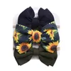 Acessórios de cabelo 24sets / lote Buff Bow Nó Nylon Headband Elastic Sunflower Ponto Arco-íris Imprimir Banda Moda Baby Girls Headwear