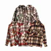 Casacos xadrez vermelhos outono e jaquetas Mulheres Streetwear Fashion Manga Longa Escritório Oversized Outerwear 210521