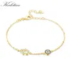 Kaletine 925 Sterling Silver Link Chain Bracelets For Women Hamsa Hand Evil Eye Charm Bracelet Turkish Rose Gold Jewelry5598363