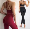 Kvinnor Gym Slitage Sportkläder Fitness Yoga Sets Tracksuits Designer Sexig Bra Sports Pant Kvinnor Yoga Outfits Suit 2PCS Push up High Waist Leggings Workout Set Active