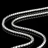 Collar de acero inoxidable de 2,5 mm-5,5 mm, eslabón de cadena cruzada Rolo para hombres y mujeres, 45 cm-75 cm de longitud con bolsa de terciopelo318S301q