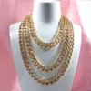 Flatfoosie Hip Hop Iced Out Full Rhinestone S Miami Curb Cubaanse Ketting Sieraden Voor Vrouwen Mannen Punk Ketting Kraag