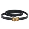 Belts Belt Dress Simple Leather Versatile Fashion Women Thin Skinny Metal Gold Buckle Waistband Accessories 00151