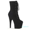 20cm Suede Sexy Hate Day High Boots 17cm Round Toe Pole Dance Heels Nightclub Modell Catwalk Platform Shoes Lyp