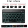 Light Backlit Teclado Caso para Samsung Galaxy Tab A 10.5 2018 SM-T590 SM-T595 T590 T595 Capa Russo Espanhol Teclado Árabe Espanhol