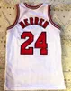 Gerileme 1990-1994 B.M.C. Durfee Basketbol Jersey Lisesi Beyaz # 24 Chris Herren Formalar Erkek Dikişli Özel Yapılan Boyut S-5XL