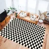 Carpets Flannel Checkerboard Carpet Large Area Rugs For Living Room Non-slip Green Floor Mat Soft Bedside Rug Girl Bedroom Deco J9f4