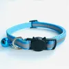 12 Colors Cats Bells Collars Adjustable Nylon Buckles Fashion Reflective Pet Collar Cat Head Pattern Cat Accessories