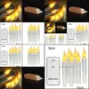 Candles Decor Ogrody Home Ogrody LED Taper Candle Xmas Party Prevent Pilot Control 6pcs Bateria obsługiwana dostawa 2021 76ore