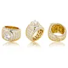 Baguette Cluster CZ Gelado Anel de Diamante Alta Qualidade Branco Bling Bling Moda Hip Hop Jóias Para Anéis Mens