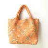 Handcrafted Women Woven Bag Waterproof Neoprene Beach Tote Bag wih Small Neoprene Pouch