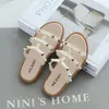 Slipper Sommer Mädchen Sandalen Folien Kinder Strand Römische Nieten Princess Sweet Hausschuhe zum Schwimmen Indoor Outdoor E05183