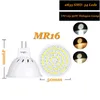 Ampoules MR16 LED Diode Lampe 12V 24V 4W 6W 8W Ampoule Projecteur Ampoule 110V 220V 36 54 72 LED SMD 2835 Puce Haute Lumen Pas de scintillement