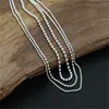 10pcs/partia srebrne łańcuchy kulkowe łańcuchy naszyjniki biżuteria 16-30 "5 42 Q2