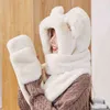 Sciarpa per orecchie lunghe glov 3 in 1 per adulti e spose Kawai interting regalo di compleanno cappello di coniglio peluche winter283v