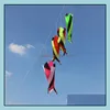 Kite Aessory Sports Outdoor Play Toys Gifts 1.2m 2,5m Professional 3D Rainbow Windsocks för bil/ triangel drakar Kids Present Drop Delivery