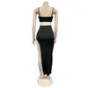 Women Sexy black High Slit Bodycon Sheath maxi long Tassel Dress Female summer Spaghetti Strap backless Night Club Party Dresses 210520