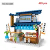 Sembo Cidade Japonesa Mini Street Food Sushi Shop Tea House Loja Aldeia Moc Arquitetura Modelo Edifício Bloco Educacional Brinquedos Q0624