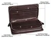 Plånbok äkta läder män koppling Stor kapacitet rese handväska för passet täcker affärer handy kopplingar långa