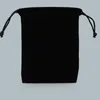 7*9CM 10*12CM Jewelry Bag Black Velvet Bead Bracelet Necklace Earring Pouches Drawstring Packaging Wedding Party Decor