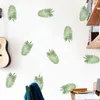 Wholesale diy estilo pastoral adesivo de parede 6 folhas tropical verde folhas decalque auto-adesivo quarto kindergarten mural home decor