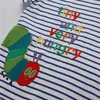 Jumping Meters Stripe Girls Tees Animals Baby Clothes for Summer 100% Cotton Children's T shirts Embroidery Kids Tops 210529