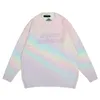 Sweter Rainbow Decor męska Dzianie Wełny Pullover O-Neck Z Długim Rękawem Casual Moda Zagęścić Ciepłe Luźne Jesień Zima Męski sweter
