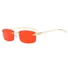 Vintage Exclusivo Cheetah Rimless Retânio Óculos De Sol Mulheres Cores Cores Clear Lente Eyewear Marca Designer Homens Sun Óculos