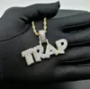 Halsband Ice Out Chain Trap Design Letter Pendant Personlighet Trend Fashion Hip Hop Necklace7609094