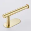 Toiletpapier Houders Zelfklevende Houder Zwart Gold Plating Roll Handdoek Ring Rail Roestvrij staal