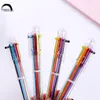 Ballpoint Pens Cute Creative Multi-color Pen Retractable Personalized Student Stationery 6-colors Hand Account Oil