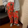 Kuzeydoğu Çin Büyük Çiçek Pantolon Şakayık Kadın Boom Sokak Pantolon Hip-Hop Tayt Severler Öğrenci Trend 210526