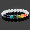 Con cuentas, hebras Moda 7 Pulseras de chakra Brazaletes Curación Equilibrio Reiki Buda Oración Piedra natural Pulsera de energía con cuentas para mujeres Pulseira