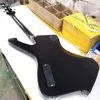 Çatlamış ayna üst elektro gitar abalone gövde bağlama, krom pickguard alev şekilli kuyruk parçası