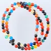 Wojiaer Natural Stone Multicolor Agate Round Ball Spacer Looke Beads 4 6 8 10 12mm 보석 제작을위한 DIY 브레이슬릿 By918