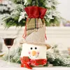 Couverture de bouteille de vin de noël, joli père noël, bonhomme de neige, renne, sacs cadeaux, décorations de fête de noël et du nouvel an, XBJK2108