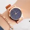 Armbanduhren Damen Quarz Damen Kleine Uhren Mode Sternenhimmel Luxus Roségold Magnetisch 2022