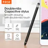 Caneta Stylus Universal 2 em 1 caneta de toque para samsung xiaomi tablet tela caneta fina desenho lápis de capacidade espessa acessórios