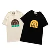 패션 캐주얼 T 셔츠 여름 남자 여자 T 셔츠 인쇄 의류 스트리트웨어 크루 넥 반팔 티셔츠 2 색 최고 품질