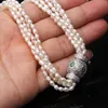 Customised Real Natural Freshwater Neckalce For Women,White Small Pearl Five Strands Choker Necklace Wedding