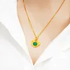 Pendant Necklaces For Women Imitation Jade 24K Gold Plated Lock Money Bag Party Inniversary Jewelry292U