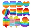 DHL Shipping Fidget Toys Tie dye Rainbow Push It Bubble Antistress Toys Anti-stress Soft Sensory Gifts Réutilisable Squeeze Toys Stress Reliever Adult Kids Party Gifts