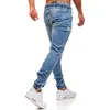 Heren jeans lente en herfst stretch rechte fit jean mannen denim pants merk europa broek Mens slijtage