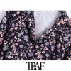 Damesmode met riem Floral Print Mini Shirt Jurk Vintage Lange Mouw Button-Up Vrouwelijke Jurken Vestidos Mujer 210507