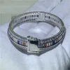 Роскошный ювелирный браслет из стерлингового серебра 925 пробы с несколькими бриллиантами и кубическим цирконом, полный подвесной браслет принцессы с фианитом, женский свадебный браслет Gift4519306