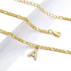 Tiny AZ Inledande bokstäver för kvinnor rostfritt stål guldalfabet kubansk kedja anklet armband boho strand smycken gåva4296715